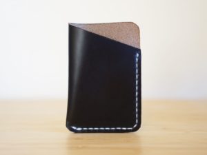 Black Leather Card Holder | Slot for Quick Cash